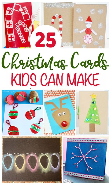 5 DIY Christmas card crafts for kids to make. Includes homemade Christmas card ideas for preschool & kindergarten and elementary/primary school age children. #DIYChristmascards #homemadeChristmascards #kidsChristmascrafts #kidscrafts #Christmascrafts #kidsChristmascards #preschoolChristmascrafts #kindergartenChristmascrafts #elementaryChristmascrafts Christmas Cards Handmade Kids, Handprint Christmas Cards, Christmas Card Ideas, Create Christmas Cards, Print Christmas Card, Christmas Cards Kids, Simple Christmas Cards, Christmas Crafts For Kids To Make, Crafts Cards