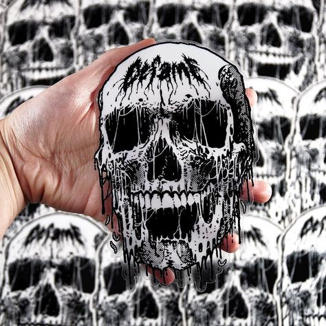 Slap Stickers, Vinyl Style, Sticky Labels, Etsy Stickers, Brand Stickers, Skull Sticker, Clear Vinyl, Skull Art, Sticker Art