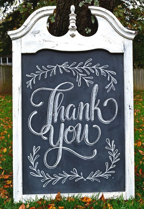 Thank you chalkboard sign, wedding sign, shabby chic, chalkboard art  by  Caroline's Lettering Co. carolinesletteringco@gmail.comOctober 2016 Thank You Chalkboard Sign, Shabby Chic Bridal Shower Ideas, Graduation Displays, Welcome Chalkboard Sign Business, Wedding Welcome Chalkboard, Chic Bridal Shower Ideas, Thank You For Coming Chalkboard Sign, Chalk Doodles, Restaurant Board