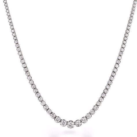 JewelMore 3ct. 14K White Gold 17 Graduate Diamond Tennis Riviera Necklace(3.00 cttw, H-I Color, I1-I2 Clarity) IGI Certified Riviera Fashion, Riviera Necklace, Diamond Tennis Necklace, Casual Necklaces, Tennis Necklace, Classic Jewelry, Diamond Pendant Necklace, Sparkle Diamonds, Round Brilliant Cut Diamond