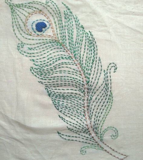 Embroidery Designs Using Running Stitch, Running Embroidery Motifs, Running Stitch Embroidery Patterns, Kantha Motifs Design, Embroidery Running Stitch Designs, Whipped Running Stitch Design, Katha Embroidery Design, Running Stitch Embroidery Design Simple, Running Stitch Motifs