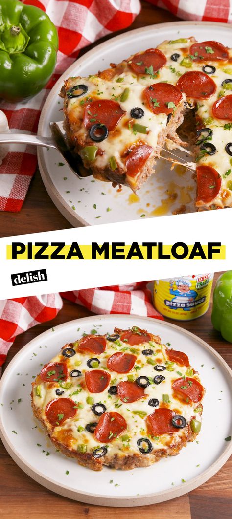 Pepperoni Pizza Meatloaf, Meatloaf Pizza Recipe, Pizza Meatloaf Recipe, Pizza Meatloaf, Veggies Dinner, Meatloaf Recipes Healthy, Food Hamburger, Cheese Mozzarella, Beef Ground