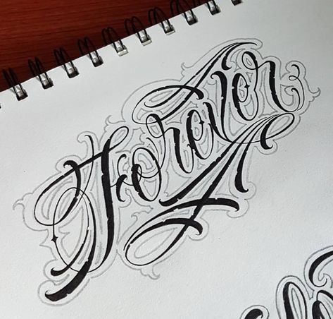 -FOREVER- #lettering #tattoolettering #letteringtattoo #tattooletters #lettertattoo #letras #letters #customscript #customlettering #tattoo… Lettering Malandro, Tattoo Fonts Alphabet, Tattoo Fonts Cursive, Tattoo Lettering Design, Chicano Lettering, Tattoo Lettering Styles, Cursive Tattoos, Graffiti Tattoo, Chicano Tattoos