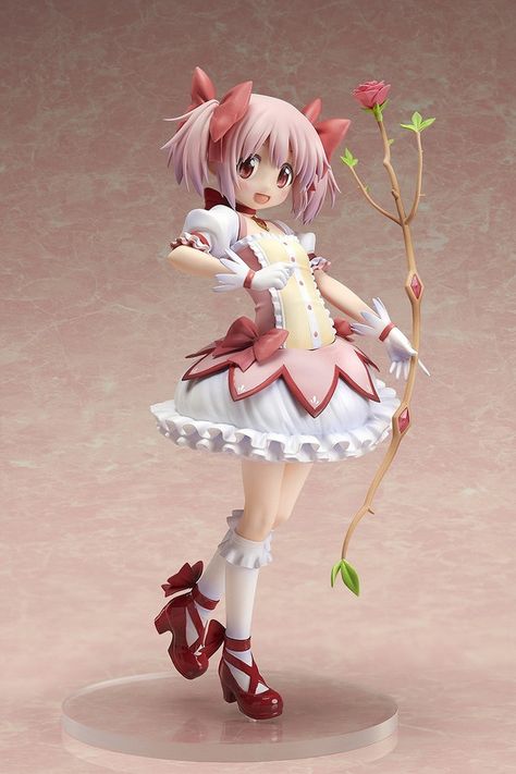 Madoka Kaname Puella Magi Madoka Magica Magia Record Figure  This is figure is only at Rightstufanime!   From the popular mobile game Magia Record, Puella Magi Madoka Magica ☆Side Story, comes the Iroha Tamaki and Madoka Kaname 1/8 scale figures!  Designed based on the exclusive illustration created by artist aokiume, the vibrant warm colors really bring out the beauty of Madoka. This figure perfectly recreates Madoka’s bright smile as well as her beautiful flowy outfit. Iroha Tamaki, Madoka Magica Side Story, Magical Girl Madoka, Flowy Outfit, Madoka Kaname, Anime Figurine, Magia Record, Scale Figures, City Hunter