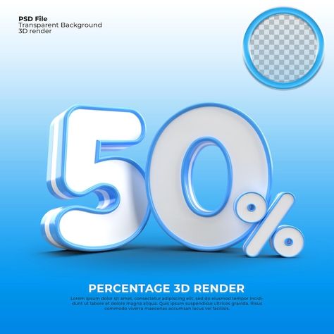 3d numbers 50 percentage blue | Premium Psd #Freepik #psd #percent-3d #discount-3d #sale-gold #sale-sign