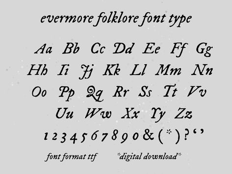 Create your crafts for taylor fans using this font just like the evermore or folklore type. Folklore Font Taylor Swift, Evermore Font, Taylor Swift Fonts, Folklore Font, 2024 Sketchbook, Procreate Fonts, Hand Lettering Alphabet Fonts, Evermore Folklore, Hand Lettering For Beginners