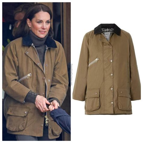 Barbour Jacket Street Style, Barbour Acorn Wax Jacket, Waxed Jacket Outfit Womens, Barbour Coat Women Outfit, Kate Middleton Barbour Jacket, Kate Middleton Barbour, Wax Coat Outfit, Womens Barbour Jacket Outfit, Women’s Barbour Jacket Outfit