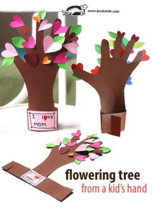 Valentines Bricolage, Handprint Gifts, Flowering Tree, Sunday School Crafts, Crafting Paper, Mors Dag, Childrens Crafts, Mothers Day Crafts, Valentine Day Crafts