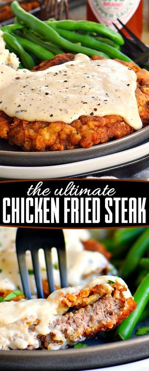 Chicken Fried Steak Gravy, Chicken Fried Steak Recipe, Fried Steak Recipes, Country Fried Steak, Easy Steak Recipes, Fried Steak, Steak Frites, Chicken Fried Steak, Chicken Steak