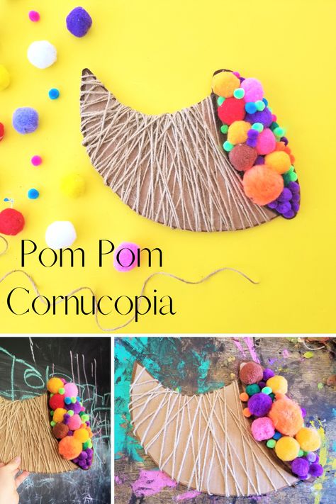 Create a fun cardboard cornucopia! November School Crafts, Paper Mache Cornucopia, Free Cornucopia Printable, Cornicopia Crafts For Toddlers, Daycare Crafts Thanksgiving, November Art Crafts For Kids, Cornucopia Art For Toddlers, Bean Crafts For Kids, Cornucopia Thanksgiving