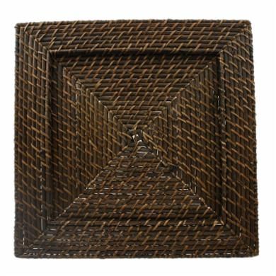 Charge it by Jay Square Brick Brown Rattan Charge Plates - Set of 4 | Hayneedle Rattan Charger Plate, Rattan Charger, Formal Table Setting, Brick Decor, Brown Square, Charger Plate, Charger Plates, Old World Charm, Plate Sets