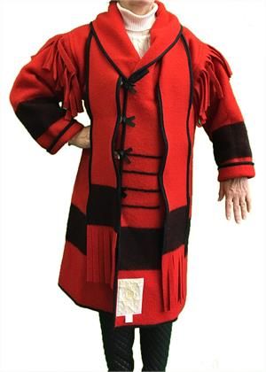 AuSable Fur Full Wool Capote Coat - 3 Colors Available Mountain Man Clothing, Scarlet Color, Capote Coat, Wool Blanket Coat, Native Clothing, Hudson Bay Blanket, Vintage Wool Blanket, Wool Blankets, Blanket Coat