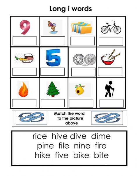 Long I Sound Worksheets, Long I Words Worksheets, Long Vowel I Worksheet, Long I Worksheets, Og Phonics, Long Vowel Sounds Worksheets, Vowel Sounds Activities, Vowel Teams Worksheets, Long E Words