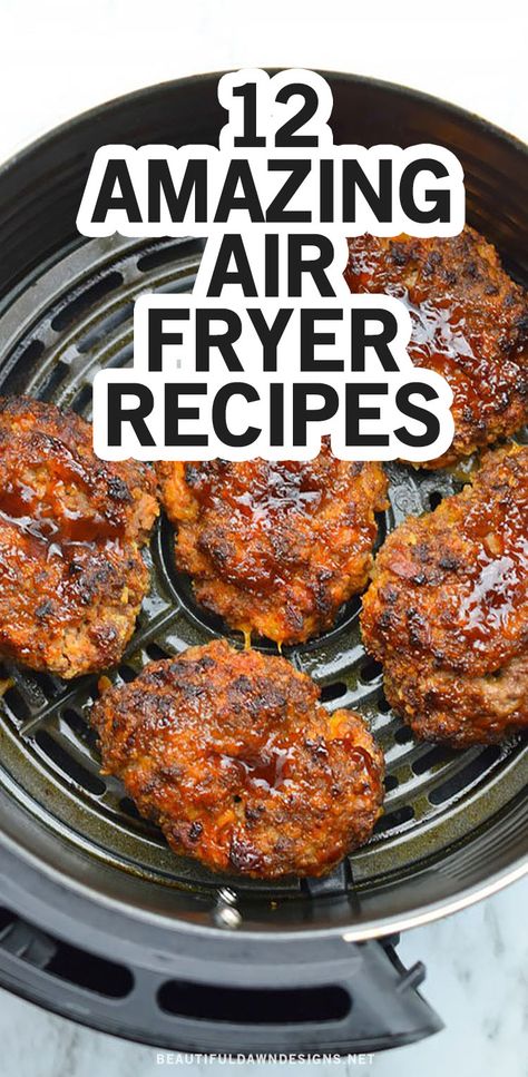 Best Air Fryer Dinner Meals, Top Airfryer Recipe, Meatless Air Fryer Recipes, Ground Beef Recipes For Air Fryer, Air Fryer Dump Meals, Amazing Air Fryer Recipes, Air Fryer Minced Beef Recipes, Air Fryer Mini Meatloaf Recipe, Air Fryer Recipes With Ground Beef