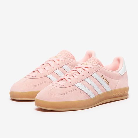 A icon returns in signature style with the adidas Originals Womens Gazelle Indoor in Sand PinkFtw WhiteGum 3, an indoor revisit of the iconic design that shows off in smooth suede leather. The adidas Originals Womens Gazelle Indoor is a onetoone reissue of the original Gazelle design, made for comfort indoors with a translucent gum sole that wraps the shoe just like the indoor training OG.Gazelle lettering on the side adds that true authentic touch, on an upper that carries familiar textures, materials and proportions all in suede leather and heritage tricolour stripes, nodding to an unforgettable footwear era. A timeless style for an effortless everyday lookLateral and tongue sign offs, 3 stripes brandingRegular fitLace closureSuede upperLeather liningGum rubber cupsole Pink Gazelle, Pink Gazelles, Pink Adidas Shoes, Cute Converse Shoes, A Icon, Kids Football Shirts, Kids Football Boots, Sneaker Ball, Cute Converse