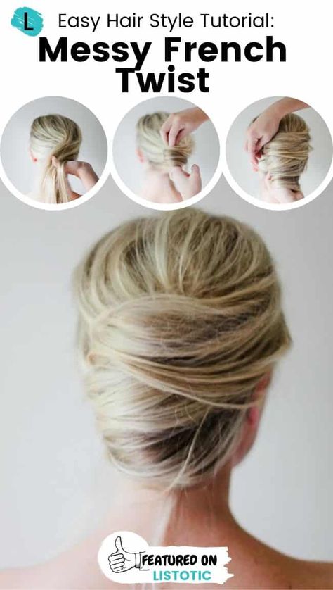 Casual French Twist Updo, French Twist Shoulder Length Hair, How To French Twist Short Hair, Easy Classic Hairstyles, French Twist Fine Hair, Short Hair French Twist Tutorials, Classic French Twist Updo, Faux French Twist, Easy French Twist Short Hair