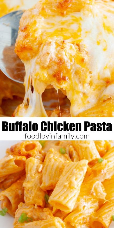 Buffalo Chicken Alfredo Bake, Easy Recipes For Teens To Make, Chicken Cheese Pasta, Recipes Rotisserie Chicken, Buffalo Chicken Pasta Bake, Easy Homemade Buffalo Sauce, Buffalo Pasta, Chicken Board, Rotisserie Chicken Recipes Leftover