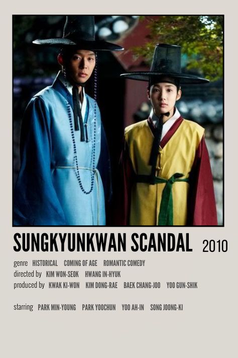 Love In The Moonlight Kdrama, Film Recommendations, Sungkyunkwan Scandal, Young Park, Yoo Ah In, Park Min Young, Korean Drama Movies, Learn Korean, Coming Of Age