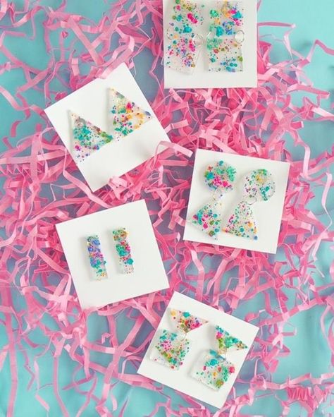 Grafix® (@grafixartsplastics) • Instagram photos and videos Paint Earrings, Shrinky Dink Earrings, Diy Fashion Trends, Shrinky Dink, Earrings Ideas, Resin Jewelry Diy, Splatter Paint, Polymer Clay Jewelry Diy, Painted Earrings