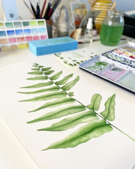 First time painting a fern. I think it needs one more layer. I enjoyed painting this. #mindfulnessart #watercolorpractice… | Instagram Mindfulness Art, Time Painting, Botanical Watercolor, Watercolour Art, Fern, Watercolor Art, First Time, Things To Think About, On Instagram