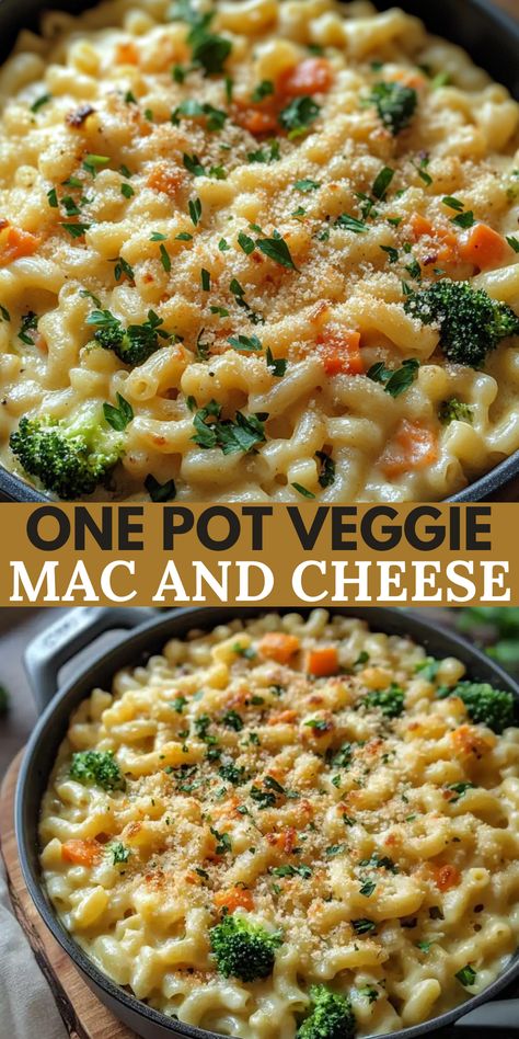 One Pot Veggie Mac and Cheese is a delicious and wholesome meal that brings together comfort and nutrition. In just 25 minutes, you can prepare a creamy, cheesy dish that serves four, making it ideal for family dinners or quick weeknight meals.  With a few simple ingredients and the convenience of one-pot cooking, this recipe is not only easy to make but also allows for endless variations to suit your taste. Easy Dinner Veggies, One Pot Veggie Mac And Cheese, Vegetarian Recipes For Family, Easy Meatless Dinner Recipes For Family, Simple Dinners Vegetarian, One Person Vegetarian Meals, One Pot Pasta Dairy Free, Super Easy Vegetarian Meals, Vegetarian Meals For Family