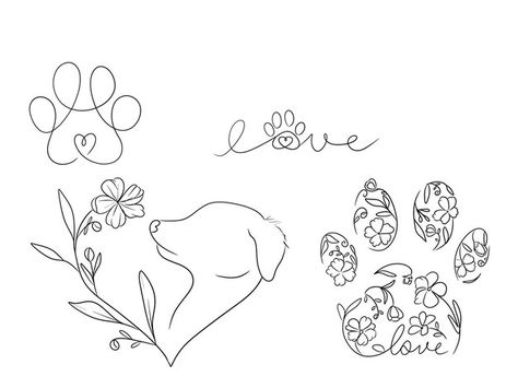 A drawing of a heart with the words love | Premium Psd #Freepik #psd #animals #paws #love-symbol #dog-paws Paw Print Line Drawing, Animal Paws Drawing, Paw Sketch, Drawing Of A Heart, Dog Paw Drawing, Paw Drawing, Flash Ideas, Puppy Drawing, Paw Heart