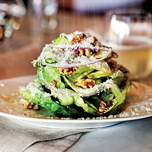 Little Gem Salad with Lemon Vinaigrette | Nancy Silverton's lovely salad, adapted from her Mozza Cookbook, features Little Gem lettuce, a smaller, sweeter variety of romaine. If you can't find it, use hearts of romaine instead. Little Gem Salad, Gem Salad, Salad With Lemon Vinaigrette, Great Salad Recipes, Nancy Silverton, Classic Caesar Salad, Antipasto Salad, Salad With Lemon, Green Salad Recipes