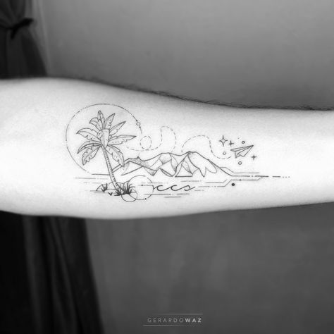 Palm Tattoos, Explore Tattoo, Small Pretty Tattoos, Line Art Tattoos, Tattoos Designs, Elegant Tattoos, Nature Tattoos, Fine Line Tattoos, Line Tattoos