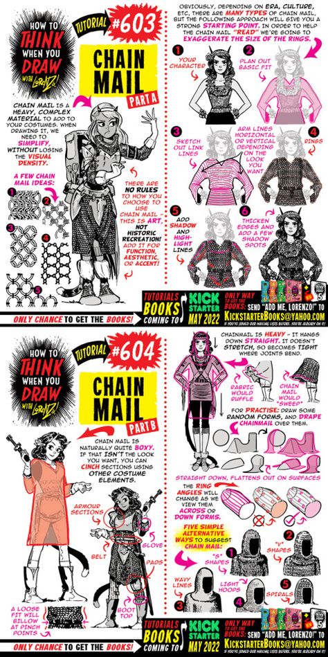 How To Draw Chains, Chainmail Tutorial, Brothers Photo, Etherington Brothers, Armor Drawing, Travel Art Kit, Brothers Art, Comic Tutorial, How To Think