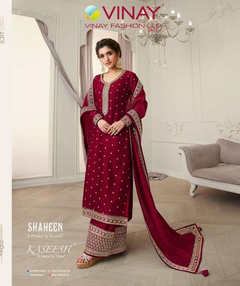 vinay fashion kaseesh shaheen silk gorgeous look salwar suit catalog https://www.jhumarlalgandhi.com/portfolio/vinay-fashion/salwar-kameez/vinay-fashion-kaseesh-shaheen-silk-gorgeous-look-salwar-suit-catalog/ Contact on +919712677711 Plazzo Suits, Designer Lehenga Choli, Salwar Kameez Designs, Georgette Fabric, Party Wear Dresses, Embroidery Work, Pink Silk, Wedding Wear, Embroidered Silk