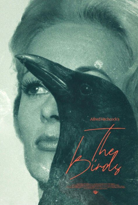 THE BIRDS (1963) poster design by HSS The Birds Hitchcock, The Birds Movie, Alfred Hitchcock The Birds, Film Poster Design, For The Birds, Bird Poster, Minimal Poster, Theatre Poster, The Cinema