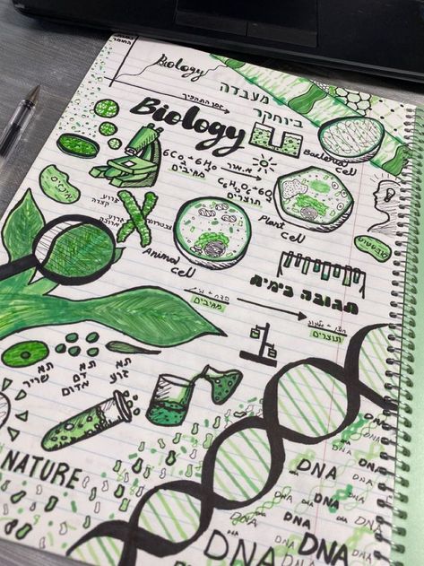 How To Decorate Biology Notebook, Biology Drawings Ideas, Biology Notebook Cover Ideas Aesthetic, Bio Project Cover Page Aesthetic, Aesthetic Biology Cover Page, Biology Project Design Ideas, Border Design Biology, Biology Notes Cover, Science Drawing Ideas Art Projects