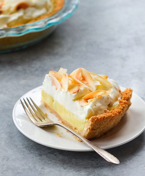 12 Nostalgic Diner Desserts For Your Sweet Tooth Toasted Coconut Chips, Coconut Cream Pie Recipes, Once Upon A Chef, Pudding Parfait, Coconut Custard, Cream Pie Recipes, Coconut Chips, Coconut Cream Pie, Unsweetened Coconut