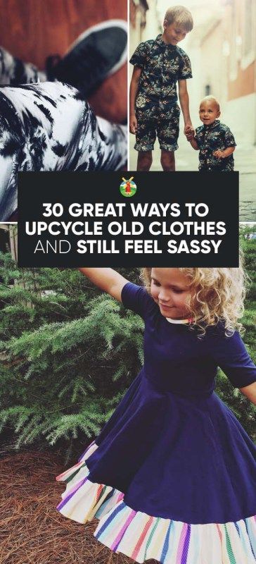 30 Great Ways to Upcycle Old Clothes and Still Feel Sassy Revamp Clothes Upcycling, Clothing Modifications, Making Clothes From Old Clothes, Upcycle Old Clothes, Repurposing Clothes, Revamp Clothes, Clothes Alterations, Distressed Tshirt Diy, Upcycle Kids