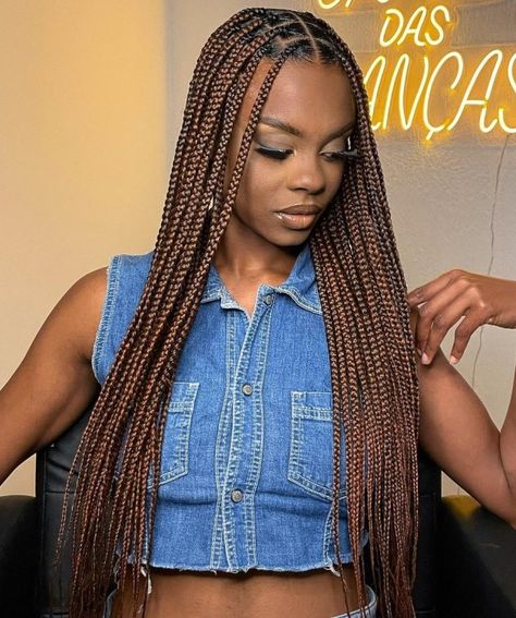 Long Light Brown Knotless Braids Different Shades Of Brown Braids, Shades Of Brown Braids, Light Brown Knotless Braids, Knotless Hairstyle, Brown Knotless Braids, Brown Knotless, Plait Hairstyles, Brown Braids, Best Braid Styles