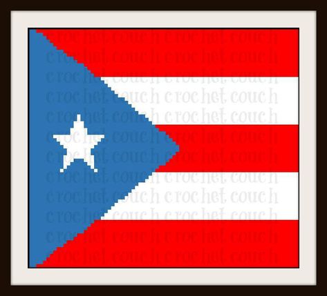 Puerto Rico Flag Afghan, C2C Graph, Written Word Chart Crochet Cell Phone Bag, Pr Flag, Random Crochet, Tunisian Simple Stitch, Crochet Pattern Written, C2c Graphgan, Crochet Graph Patterns, C2c Graph, C2c Crochet Pattern