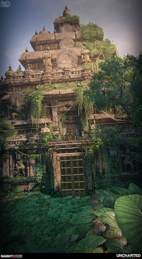 Uncharted A Thief's End, Henry Cheng, Uncharted Game, Architecture Blueprints, Concept Art Tutorial, Western Ghats, 3d Environment, Hinduism Art, Building Art