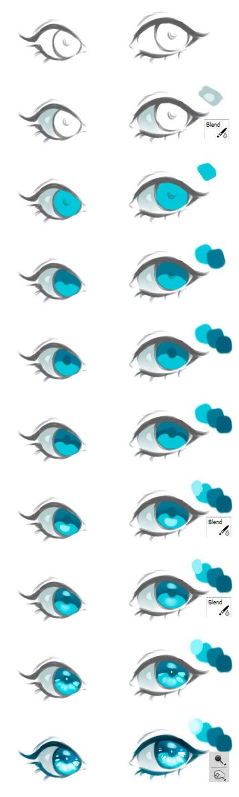 Anime Eyes Coloring Tutorial vol.2 Mata Manga, Eyes Reference, Regard Animal, Architecture Sketches, الفن الرقمي, Eye Drawing Tutorials, Drawing Eyes, Drawing Tutorials For Beginners, Drawing Faces