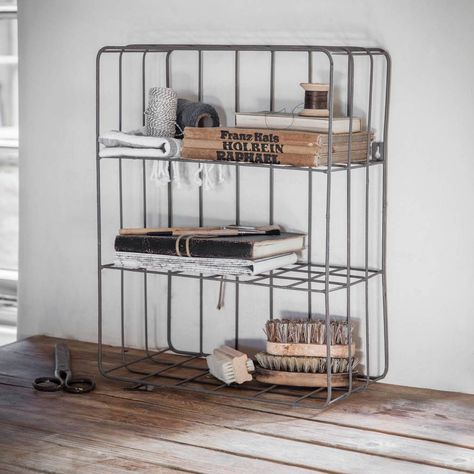 Are you interested in our Wire Shelf? With our Wire Storage Crate you need look no further. Wall Shelf With Baskets, Wire Wall Shelf, Wall Railing, London Wall, Industrial Shelving, Attic Rooms, Crate Storage, Wire Baskets, Wall Storage