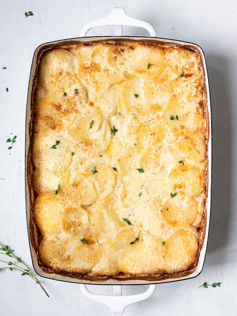 Root Vegetable Gratin, Vegetable Gratin, French Potatoes, Carmelized Onions, Scalloped Potato Recipes, Creamed Potatoes, Gratin Dish, Potatoes Au Gratin, Root Vegetable