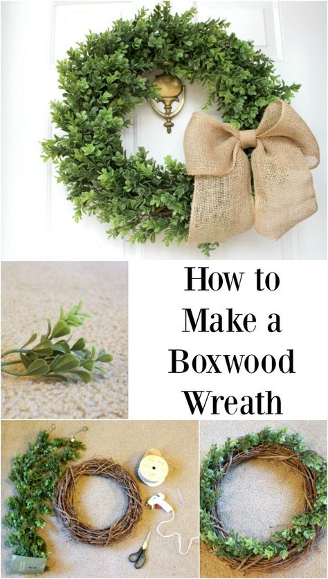 DIY boxwood wreath Couronne Diy, Craft Room Organization Diy, Faux Boxwood, Easy Crafts To Sell, Construction Paper Crafts, Wedding Signs Diy, Paper Wreath, Boxwood Wreath, Diy Craft Room