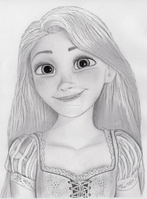 Rapunzel from Tangled by julesrizz.deviantart.com on @deviantART Rapunzel Sketch, Disney Princess Sketches, Rapunzel Drawing, Easy Pencil Drawings, Princess Sketches, Disney Character Drawings, Disney Drawings Sketches, Disney Art Drawings, Disney Princess Drawings