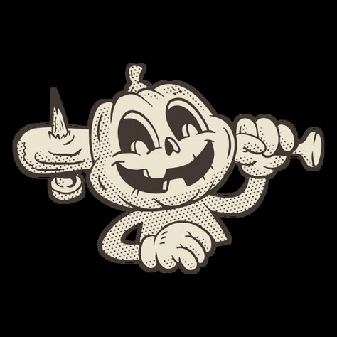 Pumpkin monster retro cartoon PNG Design Retro Halloween Cartoon, Rubber Hose Character, Retro Illustration Graphics, Vintage Cartoon Aesthetic, Cereal Cartoon, Monsters Tattoo, 1950s Cartoon, Retro Cartoon Characters, Pumpkin Illustration Halloween