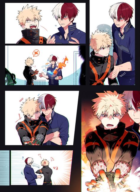 Todoroki x Bakugou - tdbk / mha Todobaku Comic, Japanese Novels, Anime Cupples, The Last Avatar, Alice In Wonderland Tea Party, My Hero Academia Shouto, Percy Jackson Art, Boku No Hero Academia Funny, Arte Sketchbook