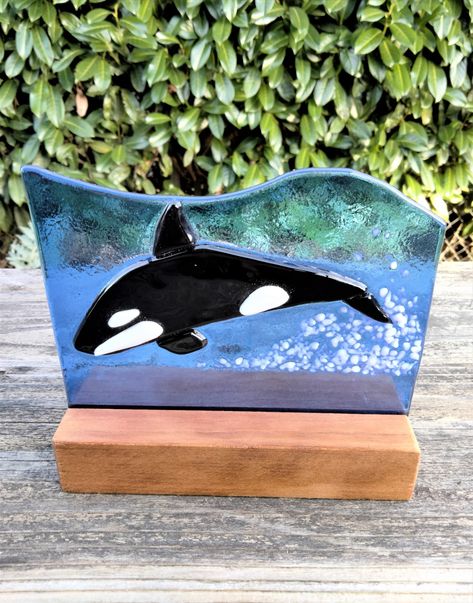 Sea Mammal, Glass Fusion Ideas, Fused Glass Artwork, Glass Fusing Projects, Glass Beach, Portfolio Ideas, Ocean Fishing, Glass Fusion, Art Sea