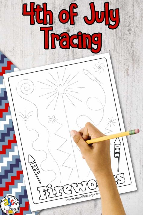 Free Printable Tracing Worksheets, Patriotic Math, Toddler Journal, Printable Tracing Worksheets, Preschool Journals, Patriotic Activities, Pre Writing Practice, July Crafts For Kids, Letter Matching Activities