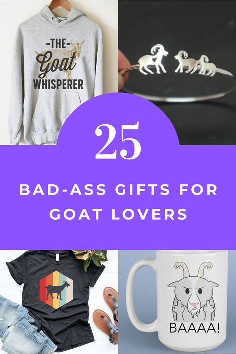 Is there someone in your life who lives and breathes goats? Whether they happen to be ranchers, breeders or pure enthusiasts, they are a unique breed and deserve unique gifts for goat lovers.    To help you celebrate these unique beings and their hooved friends, we have curated a list of some of the best gifts for goat lovers ever! We have a fun blend of interesting and quirky items to add to their collection or inspire their décor. Goat Gifts Ideas, Goft Ideas, Weird People, Goat Gifts, Goats Funny, Cool Gift Ideas, Goat Shirts, Goat Lover, Handmade Planter