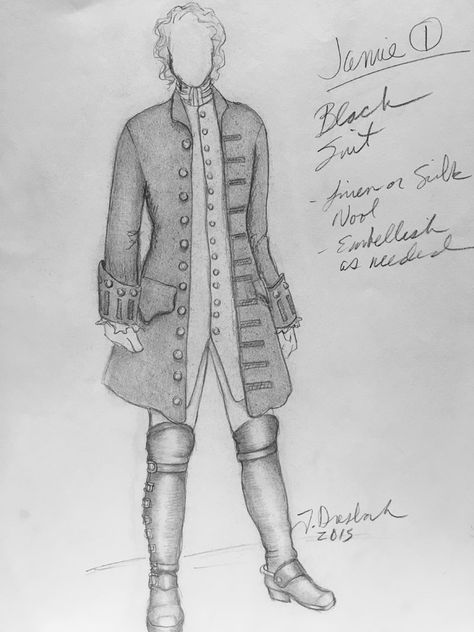 starz outlander Zelda Williams, Terry Dresbach, Costume Design Sketch, Outlander Costumes, 18th Century Dress, Notebook Drawing, Paper Dolls Clothing, Clothing Sketches, Outlander Book