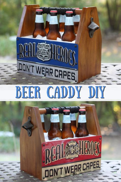 Diy 6 Pack Beer Holder, Beer Caddy Diy Plans, Beer Crate Ideas, Beer Caddy Plans, Beer Caddy Diy, Caddy Diy, Wooden Beer Caddy, License Plate Crafts, Beer Tote