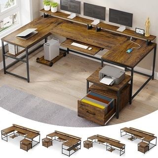 Trader Office, Long Computer Desk, 2 Person Desk, Meja Industrial, Two Person Desk, Gaming Desk With Storage, Desk With File Drawer, Double Desk, Desk With Keyboard Tray